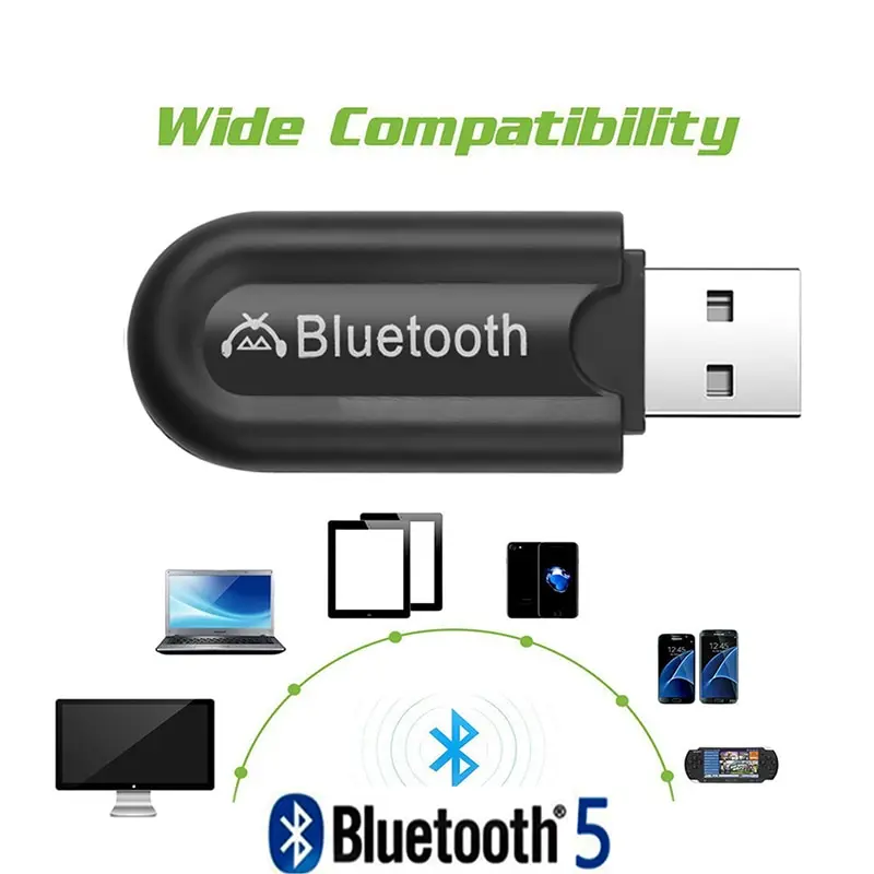 Dual Output Bluetooth 5.0 Audio Receiver Usb Wireless Music Car Receiver Aux Adapter