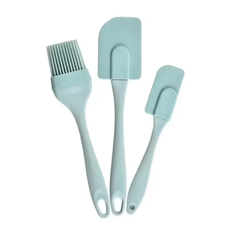 Baking Tools 3Pcs/Set Silicone Scraper Oil Brush Cake Spatula Cream Scraper Sauce Brush Baking Tool Kitchen Cooking Utensils Non-stick Materi