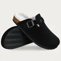 Litfun Short Plush Clogs For Women Men Winter Fur Cork Slippers Winter Fuzzy Cork Mules Classic House Cork Shoe For Arch Support 1