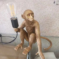 Resin Monkey Table Lamp Sitting Monkey Light Indoor Table Light Fixture Decor 1