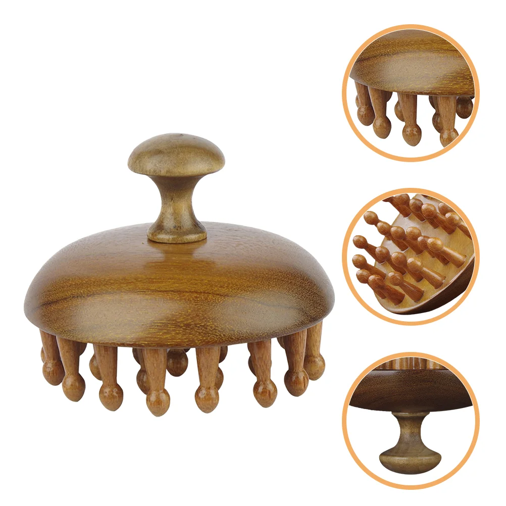 

Wooden Massage Comb Wide Tooth Hair Brush Shampoo Brush Round Tip Scalp Massager Comb Guasha Tool Wet Dry Hair Scalp Care Brush