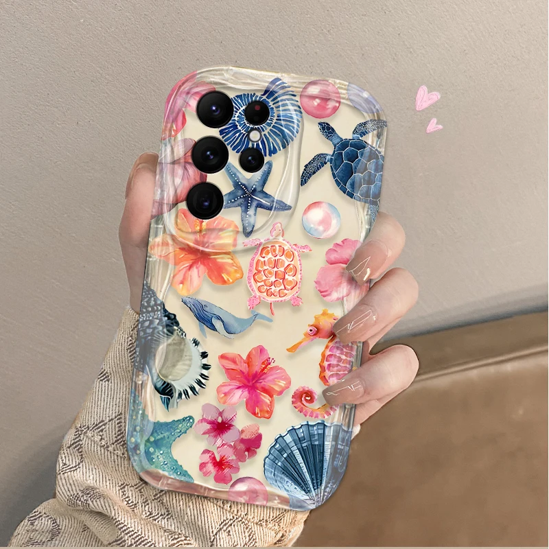 Ocean Animals Turtle and Shark 3D Protective Phone Case