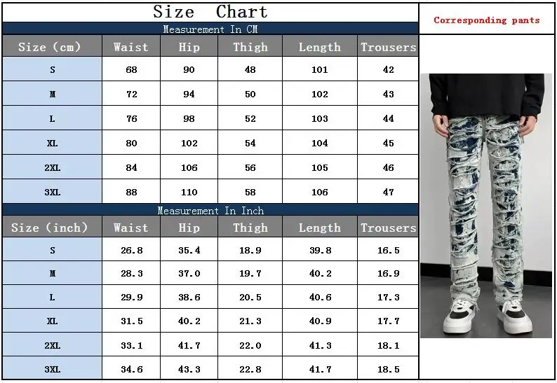 2026 Cyber Y2K Streetwear Vintage Blaue Slim Fit Zerrissene Gestapelte Neue Jeans für Herren Kleidung Punk Denim Hosen Pantalon Hombre – Detail 3