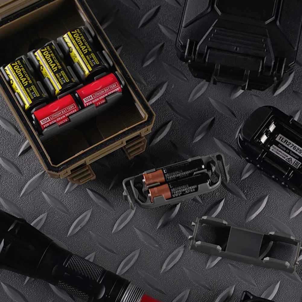 Tactical Modular Battery Box Accessories Modular Insert Battery Holder Organizer for AAA 18650 18350 CR123A Batteries