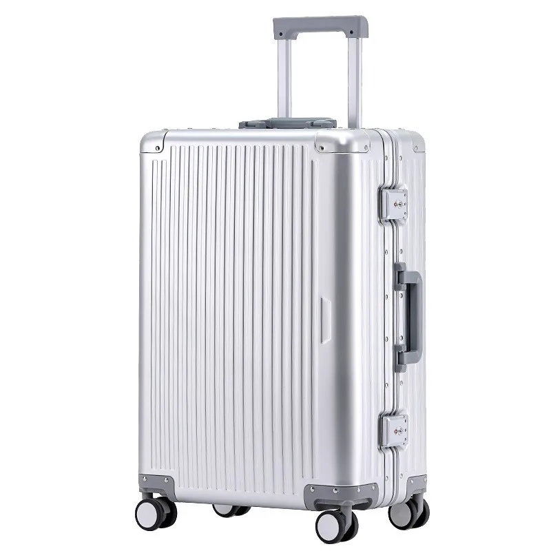 password cabin luggage，boarding bag durable aluminum suitcase，maletas viaje，All aluminum magnesium alloy material
