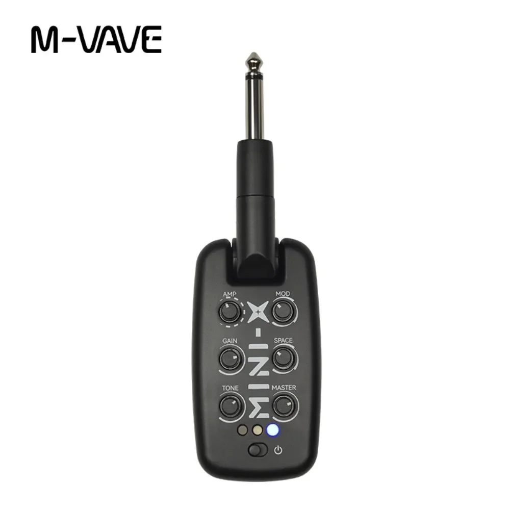 M-VAVE MINI-X Headphone Amplifier Portable Headphone Guitar Amp Plug-Rechargeable Mini Amp with 9 Built-in Amplifier Tones