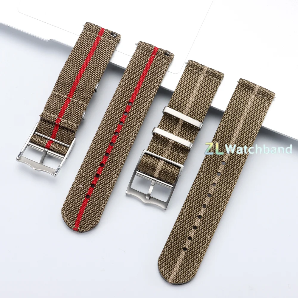 Woven Nylon Canvas Quick Release Watchband Strap for Men - Military Sport Style