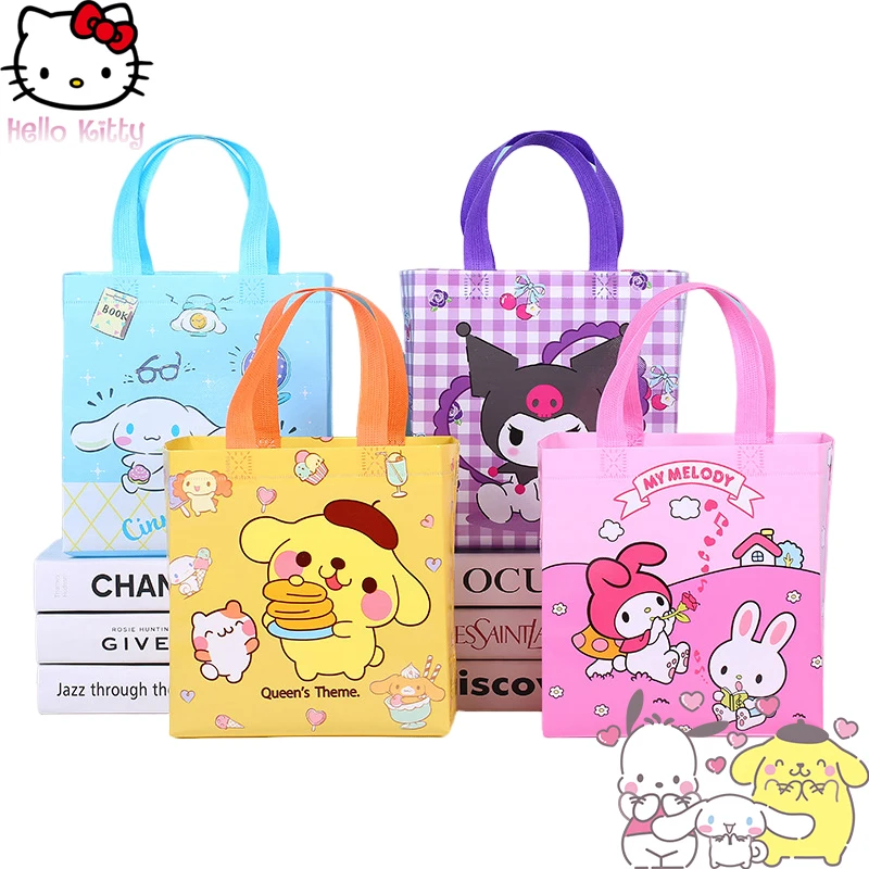 

Sanrio Storage Bag Anime Kuromi Japanese-Style Gift Bag Kawaii Mymelody Cinnamoroll Shopping Tote Bag Lunch Box Bag Non-Woven