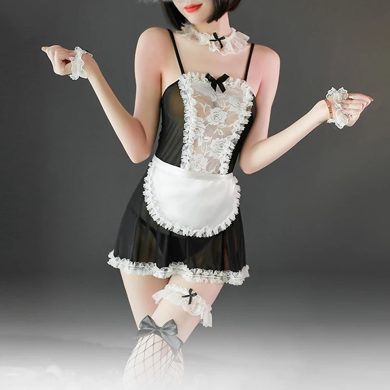 Sexy Lace Dress Uniform Cosplay Cute girls Sexy Lingerie Cosplay Costumes for Women Maid Servant Anime Stage Lolita Sex Clothing women lingerie