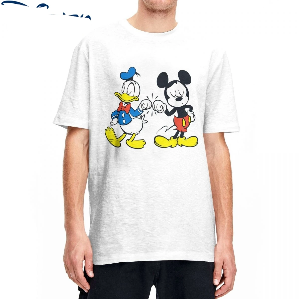 Mickey Mouse E Donald Duck T-Shirt Uomo Best Friends T-Shirt Vintage In Puro Cotone Girocollo T Shirt Abbigliamento Estivo