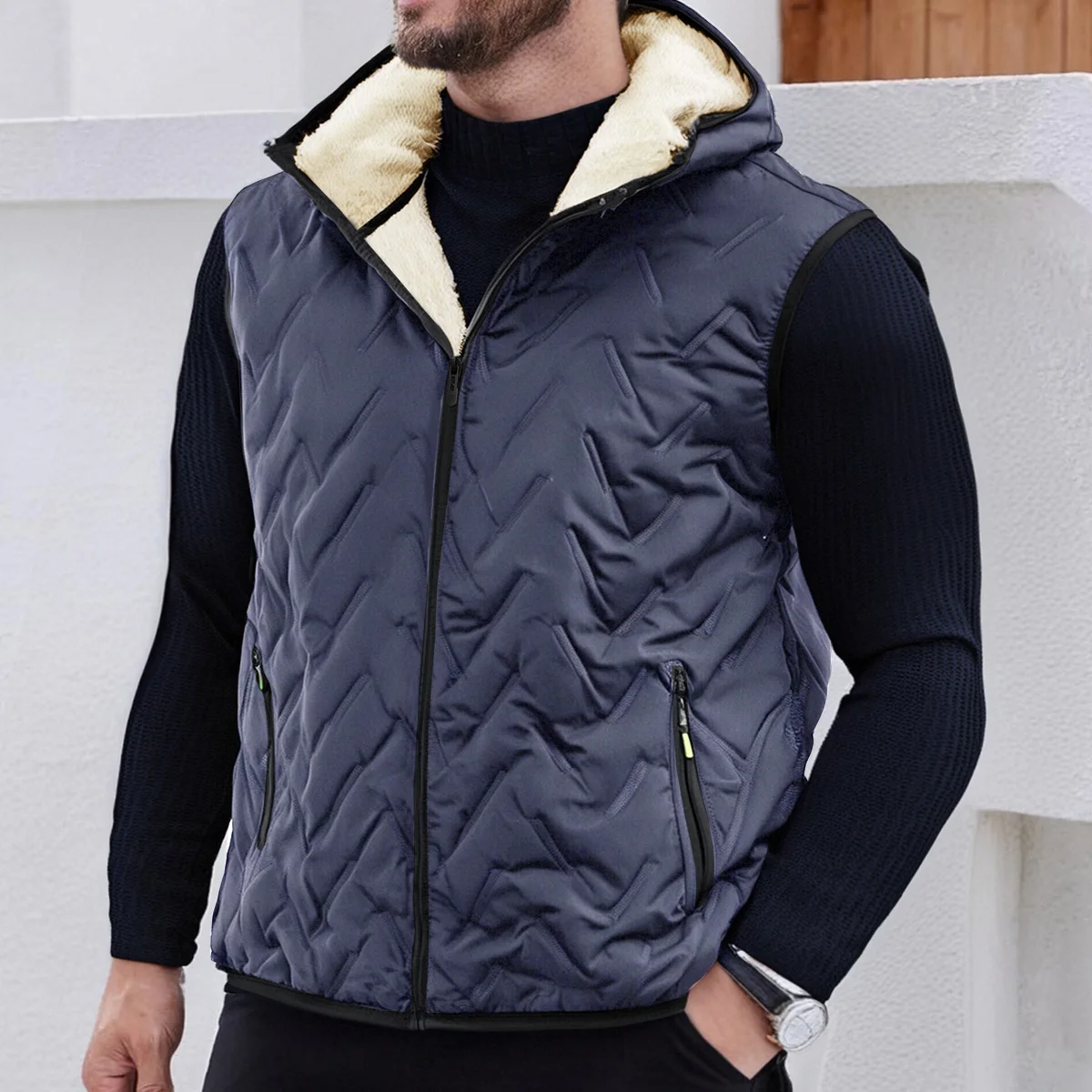 Doudoune sans manches pour homme, vue latérale