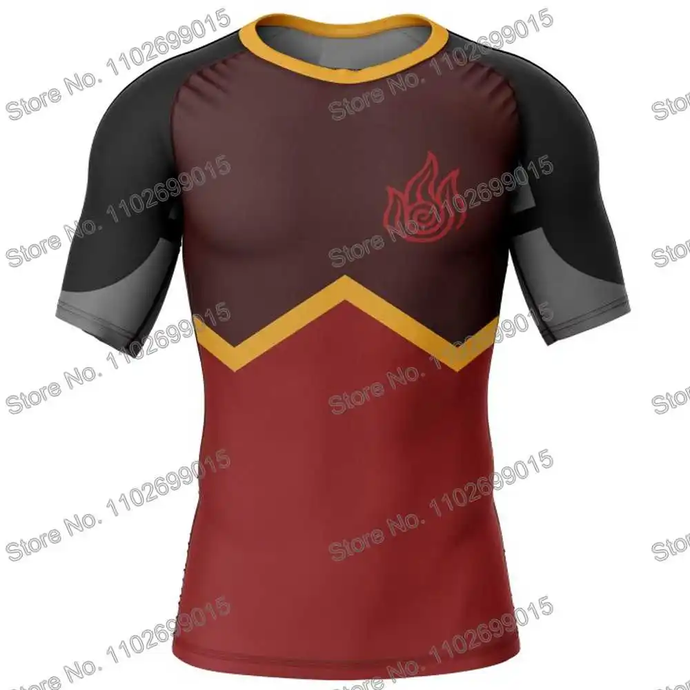 Avatar Anime Surf Clothing BJJ MMA Men Rash Guard Short Sleeve Diving T-Shirt Tight Swimwear Summer Beach Floatsuit Women GYM
