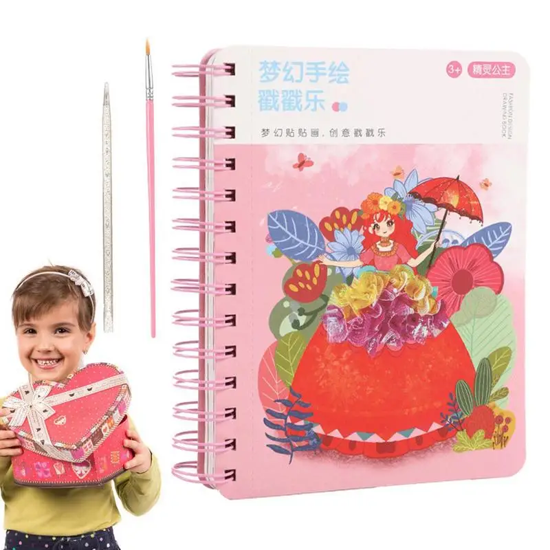 

Sticker Dress Up Book DIY Hand-Painted Poking Stickers Dress-Up Fashion Book Arts And Crafts Drawing Book Reusable Sticker Books