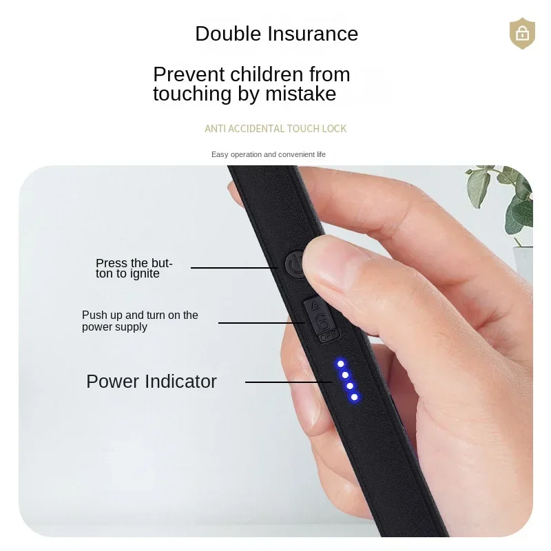 Gas Lighter Long smart pulse igniter household aromatherapy candle gas stove ignition stick USB rechargeable arc
