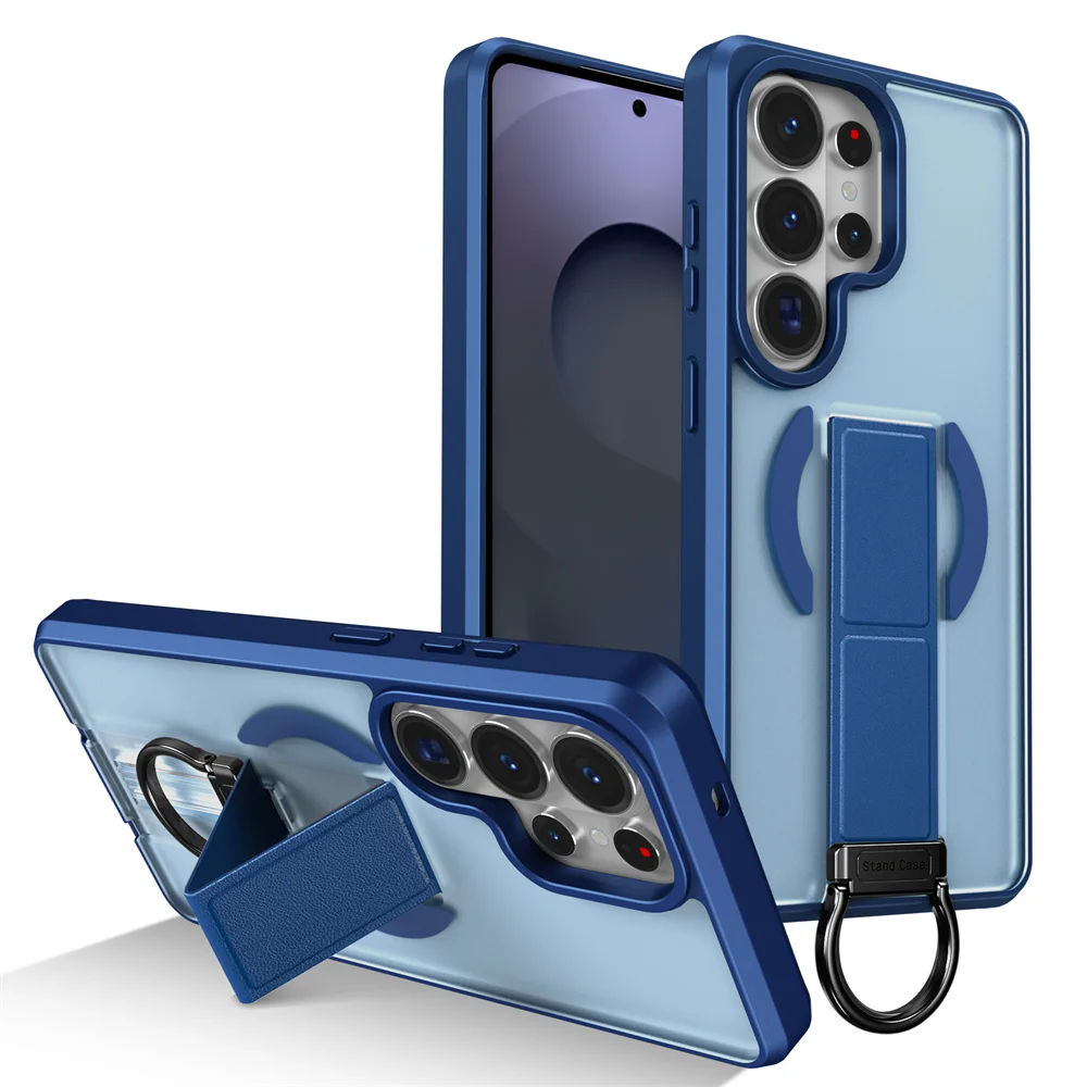 Magnet Folding Magnetic Stand Phone Case with Frosted Slim PC Translucent Cover