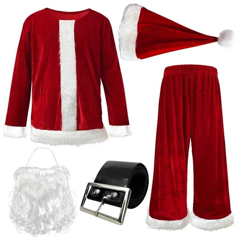 Large Size Christmas Costume Santa Claus Festival Party Performance Clothes Stage Show Outfit M-4XL Cross-Border Holiday