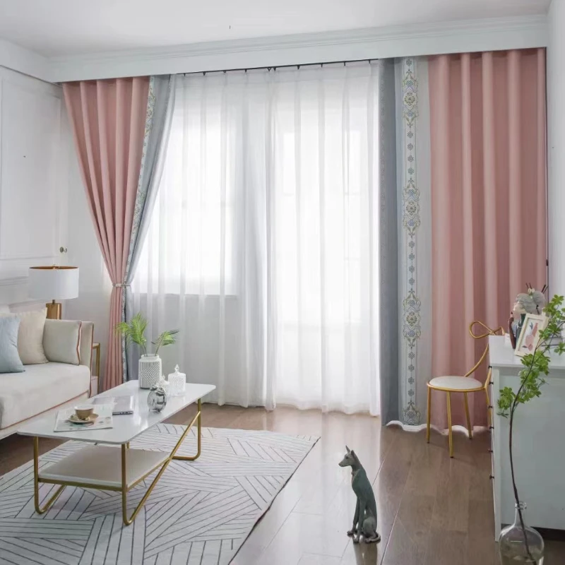 2 Panels European-style Luxury Curtains For Living Room Bedroom Thickened Simple Blackout Curtain Finished Custom Window Drapes