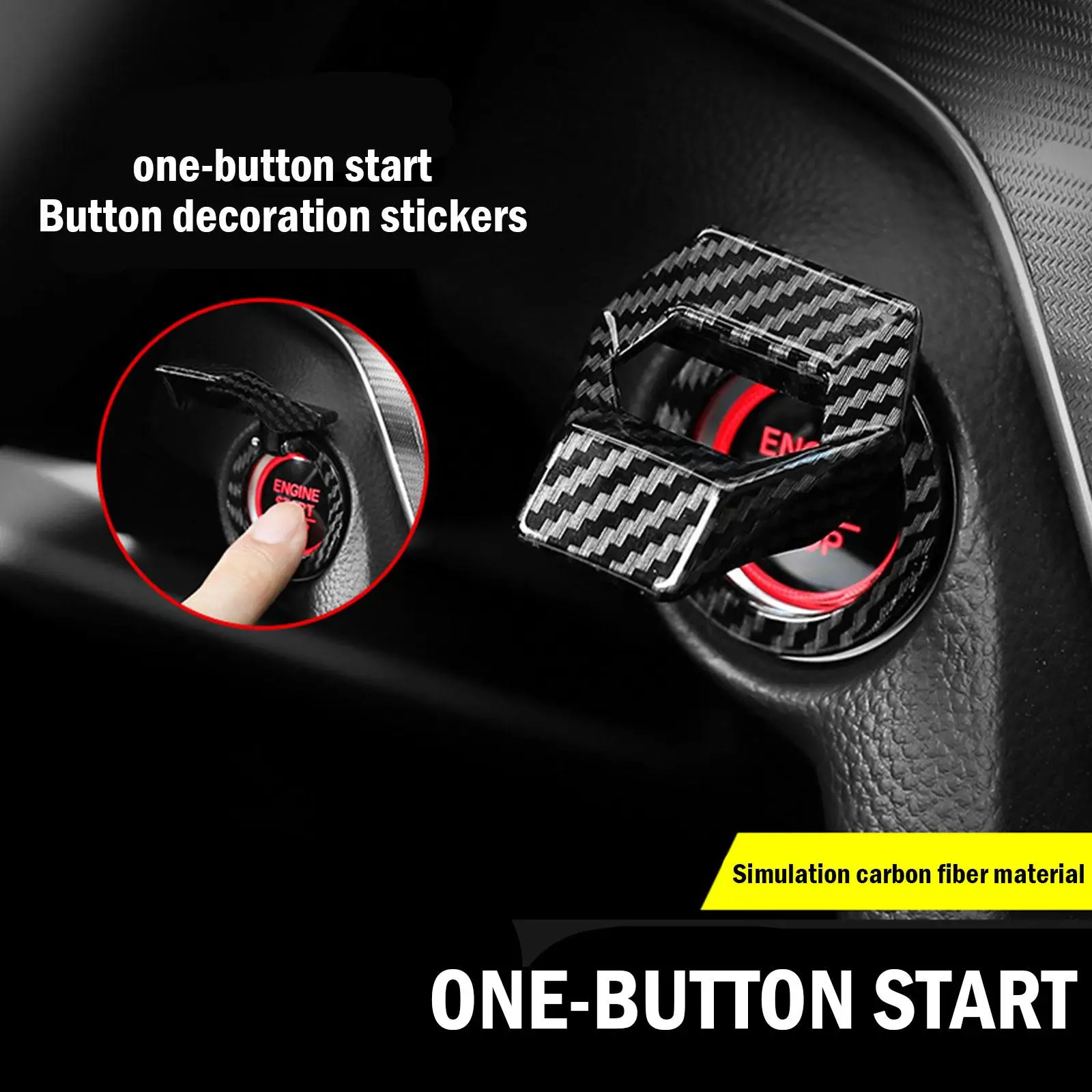 Enhance your title with something more captivating yet concise. Here’s an improved version:

Stylish Decorative Engine Start/Stop Button Cover - Premium Auto Interior Accessory
