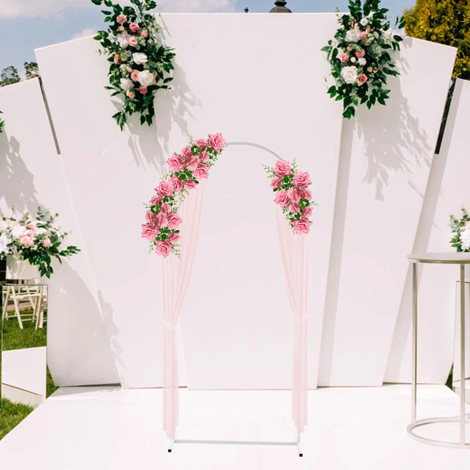 

Iron Arched Rack Wedding Decoration Stage Birthday Party Arch Background Frame Metal Wrought Flower Frame