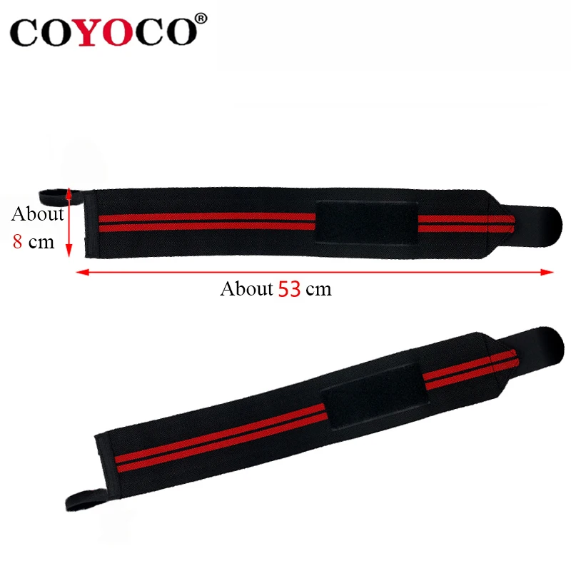 COYOCO-Pulseiras Ajustáveis para Halterofilismo, Protetor de Pulso, Suporte, Esportes Profissionais, Cinza, Marca, 1 Par