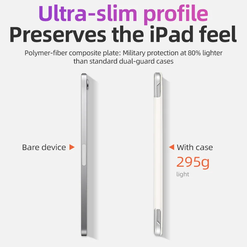 Clear Corner Case - Magnetic Buckle, Lens Guard, Scratch & Drop Resistant, Y-Fold, Auto Wake/Sleep