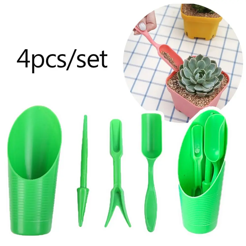 4Pcs Scoop Garden Planter Kit Bucket Succulents Planting Garden Tool Planter Kit Spoon DIY Fertilizer Drilling Device