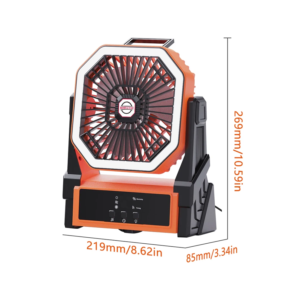 20000mAh Rechargeable Camping Fan with LED Lights