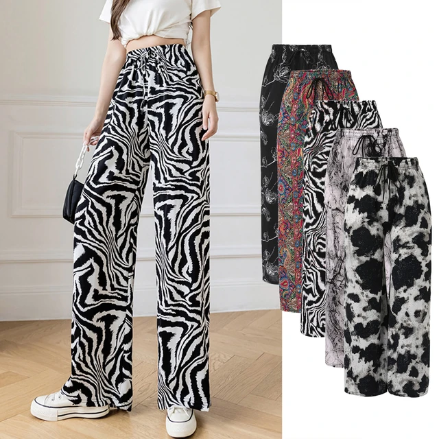 Women Casual Tie Dye Ink Printing Straight Leg Casual Elastic Waist Pants  Women Pants Casual Summer Casual Pants Womens Stretchy - AliExpress