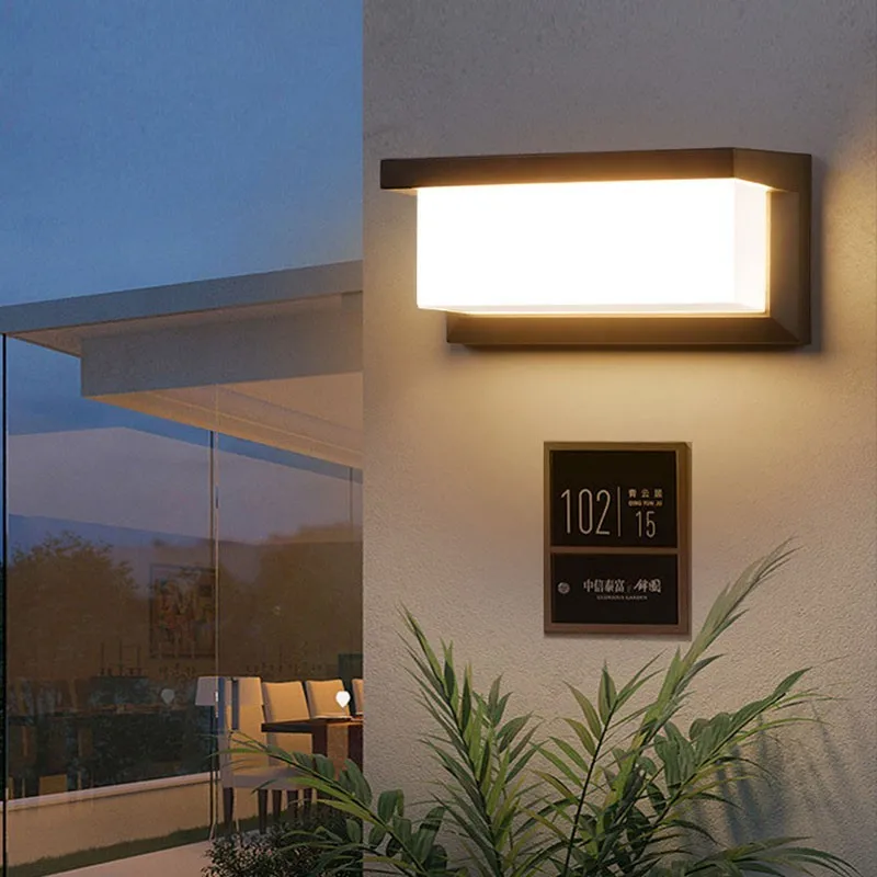 Led Wall Lamp LED Outdoor Wall Lamp Waterproof Garden Courtyard Villa Simple Landscape Lamp Modern Balcony ABS Wall