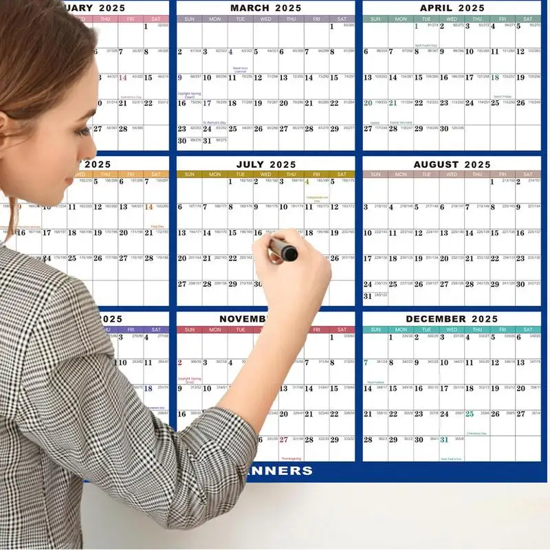 Plan Calendar Adornment Digital Wall Planner Annual Schedule Mounted Erasable For Bedroom Living Room Planning Schedule