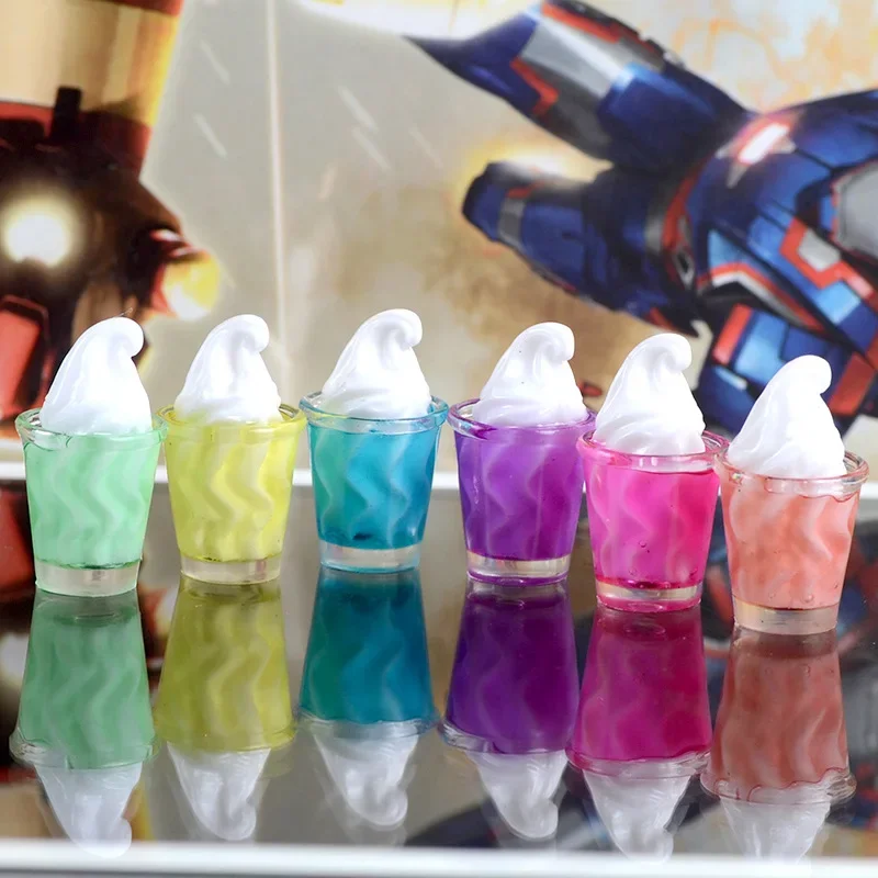 10 Pcs Japanese Colorful Simulation Ice Cream Cup Doll House DIY Decorations Artificial 3D Dessert Food Model miniature ice cream cups