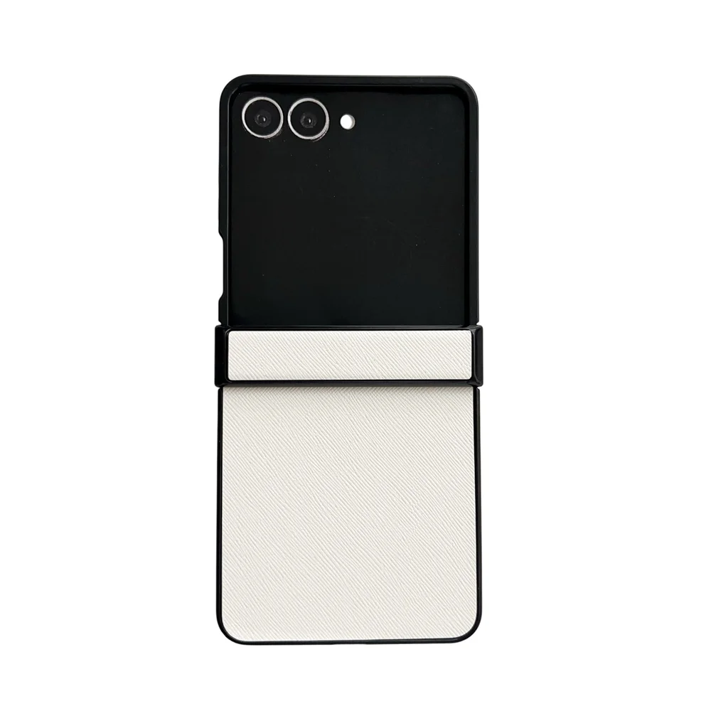 Luxury Lichee Pattern Leather Foldable Phone Case with Hinge Protection