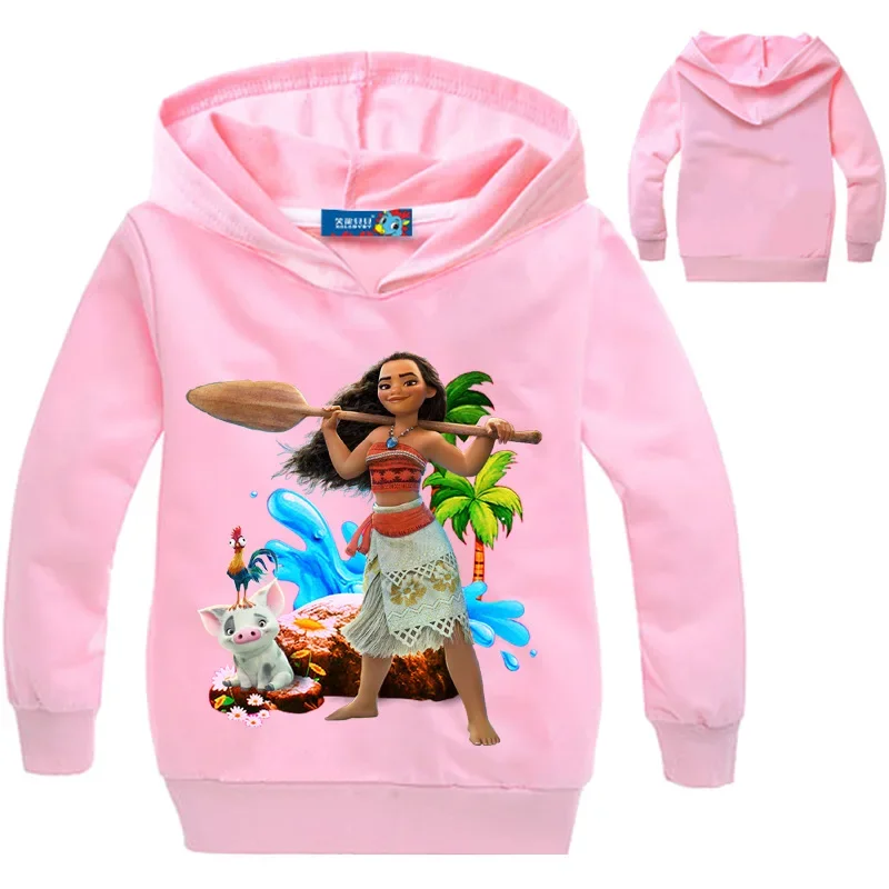 Fashion Children Clothes Moana Printed Hoodies Baby Girls Moana Long Sleeve TShirts Tops Tees Boys Sweatshirts Outerwear Pajama
