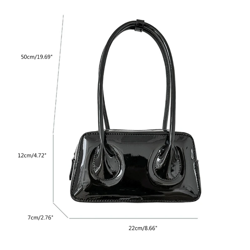 Fashion Women Handbag PU Leather Underarm Shoulder Bag with Top Handle E74B