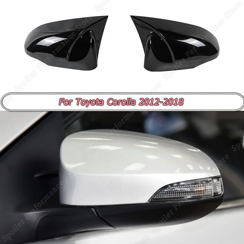 

Car Styling Door Side Wing Rearview Mirror Cover Trim Shell With OX Horn Cap For Toyota Corolla 2012-2018 Auto Accessories ABS