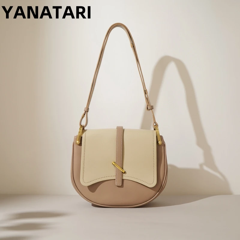 

Роскошная женская сумка YANATARI из натуральной кожи, высококачественные простые винтажные модные сумки почтальона, женская маленькая сумка на плечо 2024