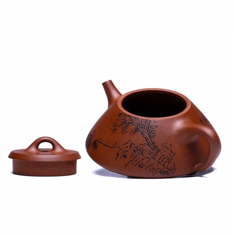 200ml High-end Yixing Purple Clay Teapot Master Handmade Stone Scoop Kettle Custom Beauty Tea Infuser Chinese Zisha Tea Set