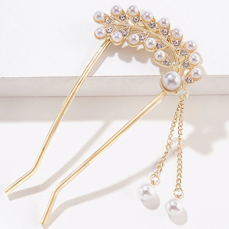 French Hairpin Plate Hair Set With Diamond Headgear Temperament Hairpin