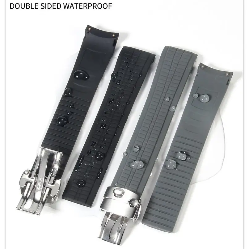 Per Patek Philip Granata 5164/5167 Cinturino Sportivo In Gomma Cinturino Per Orologio Impermeabile Su Entrambi I Lati Cinturino Con Fibbia Pieghevole 