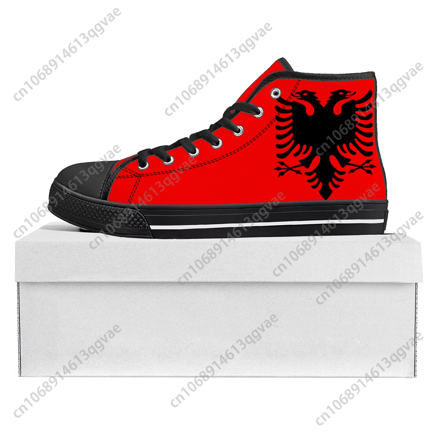 Albanian Flag High Top High Quality Sneakers Mens Womens Teenager Canvas Sneaker Albania Casual Couple Shoes Custom Shoe