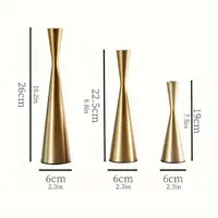 2/3pcs Gold Luxury Slim Waist Candle Holder Set Minimalist Candlestick Flower Vase for Home Centerpiece Table Decor New Fashion 6