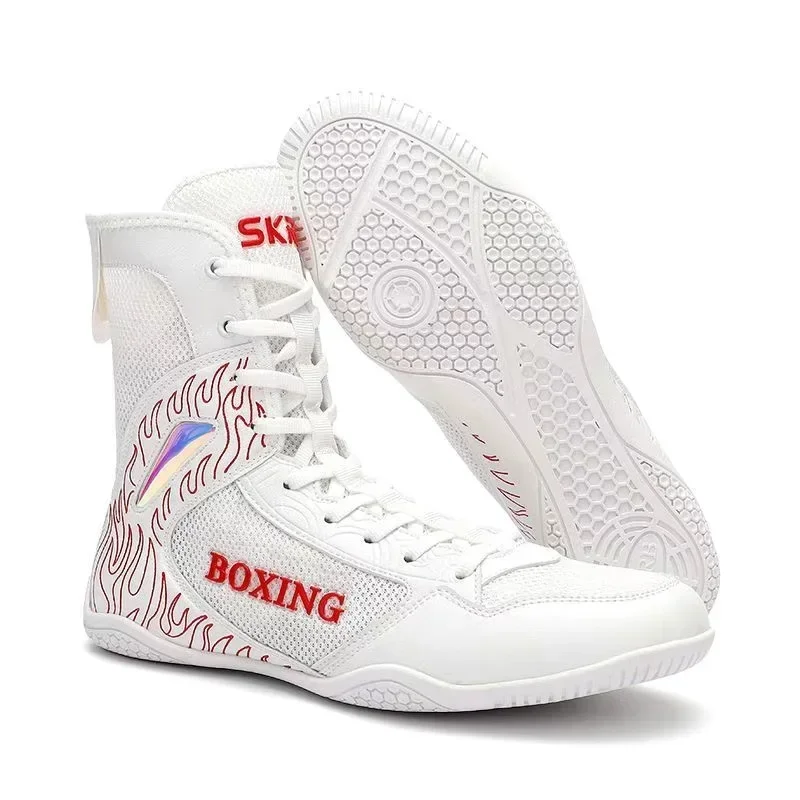 Durable High-Top Boxing & Fighting Shoes for MMA Kickboxing Muay Thai-Ideal for Indoor Training & Professional Matches