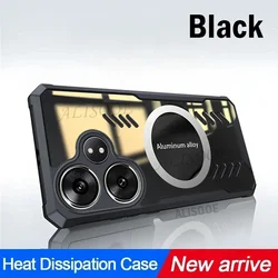 Crystal Clear Heat Dissipation Protective Phone Cover for Realme GT 6 Global (Black)