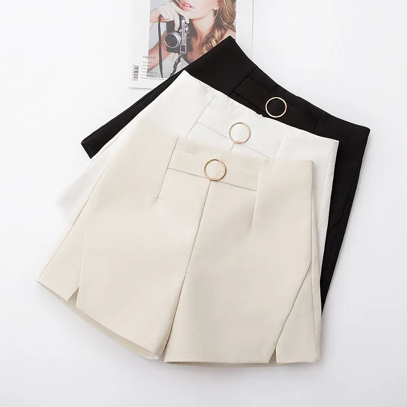 Korean Fashion Women Loose Shorts Office Lady Summer High Waist Streetwear Pretty Chic Solid All-match Casual Short Suit Pants