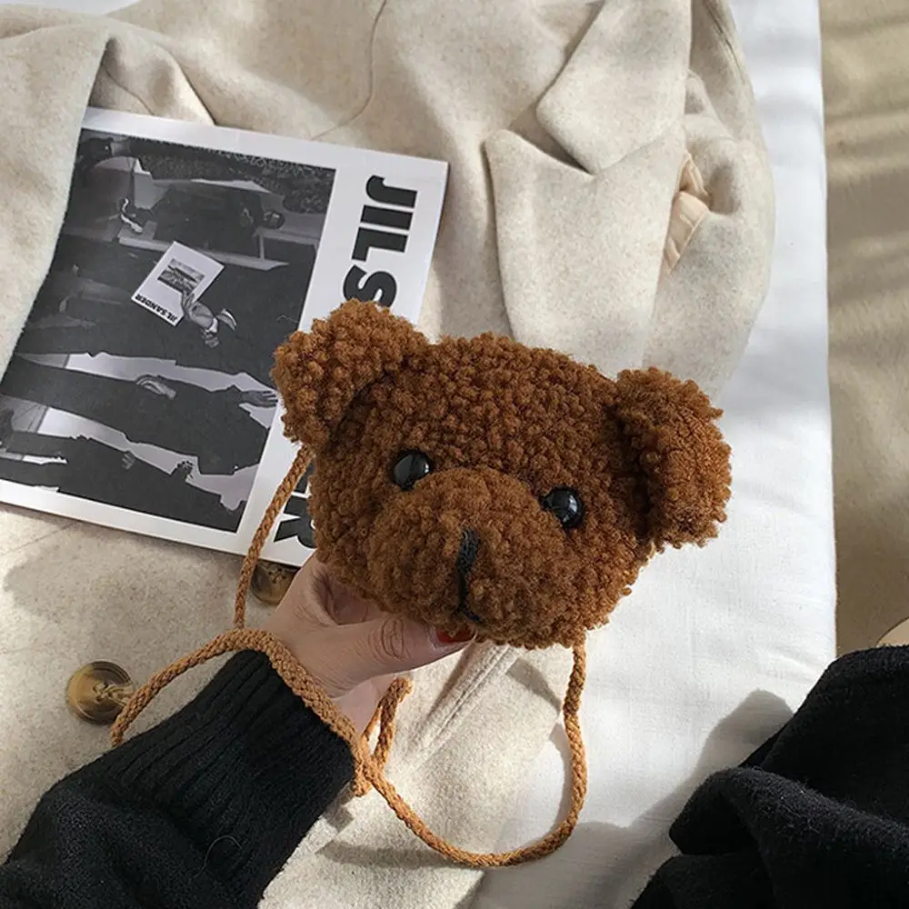 

Doll Bags Cosmetic Pouch Handbag Messenger Bag Plush Purses Diagonal Women Bag Plush Bear Shoulder Bag Smile Bear Plush Bag