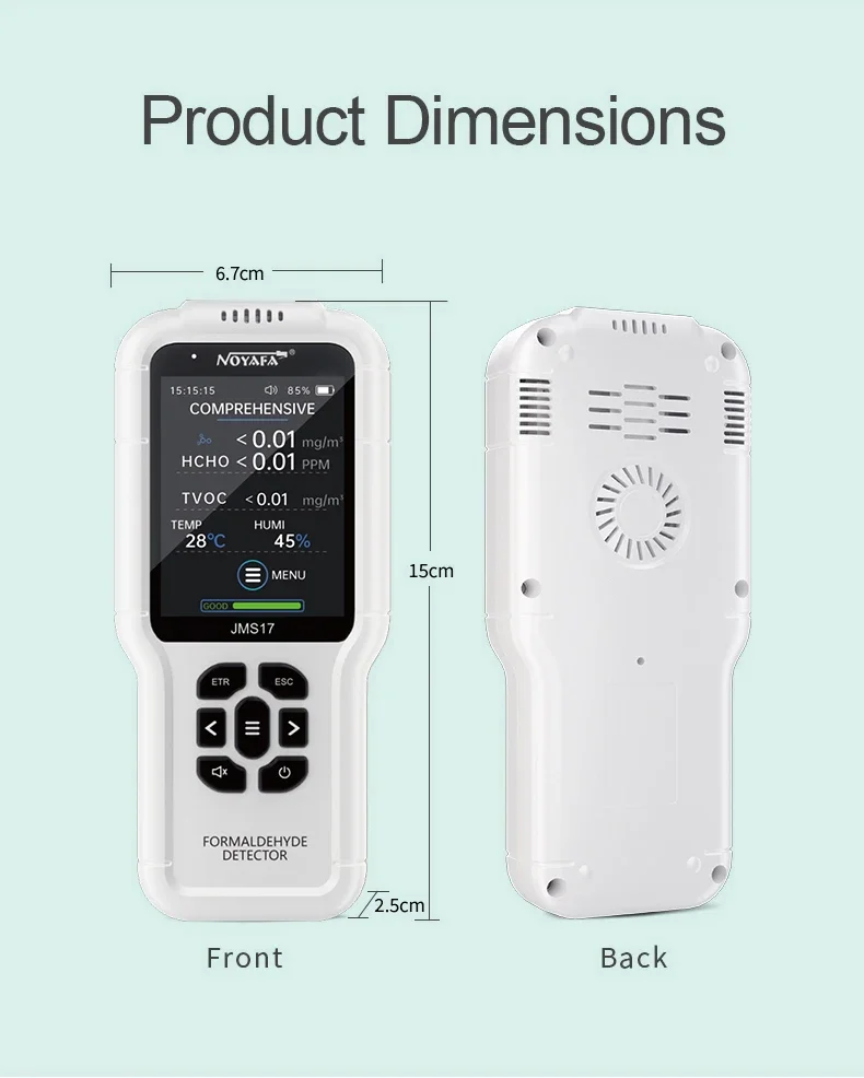 NOYAFA 4in1 Gas Detector Multi Function Monitor JMS17 Air Quality Tester Analyze