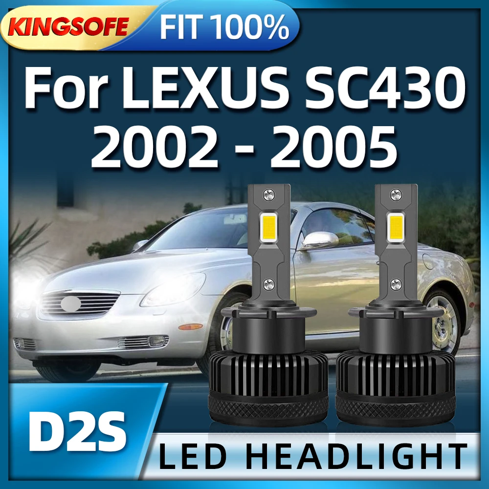 

KINGSOFE D3S LED Headlights 45000Lm D2S Auto Bulbs 130W HID Xenon 6000K For LEXUS SC430 2002 2003 2004 2005