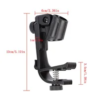 2pcs Drum Microphone Clip Holder Adjustable Shockproof Mic Clips Drum Rim Mount Clamp 4