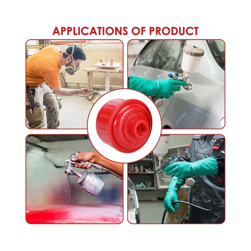 10 Piece Spray Tool Filter 58X68mm Mini Air-Water Filter Red Plastic High-Flow Tool