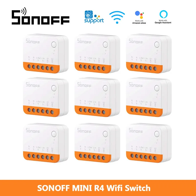 1-20Pcs Sonoff Mini R4 Wifi Switch Module Smart Wi-Fi 2 Way Switch Smart Home Funziona R5 S-Mate Controllo Wireless Alexa Google Home